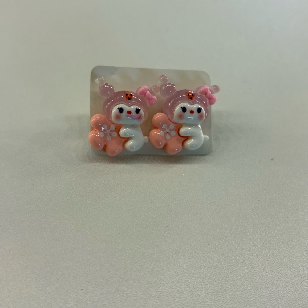 Cute Earrings with Pink and Orange Accents